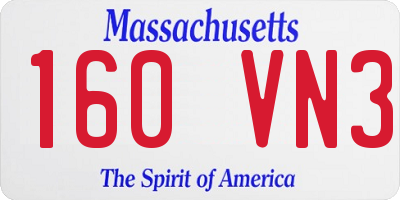 MA license plate 160VN3