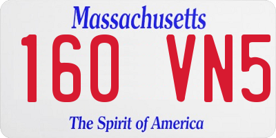 MA license plate 160VN5