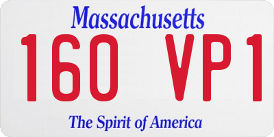 MA license plate 160VP1