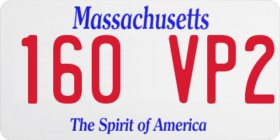MA license plate 160VP2