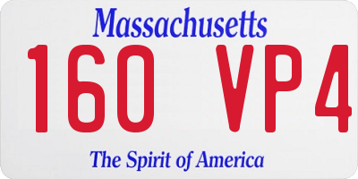 MA license plate 160VP4