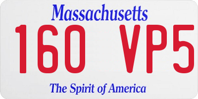 MA license plate 160VP5