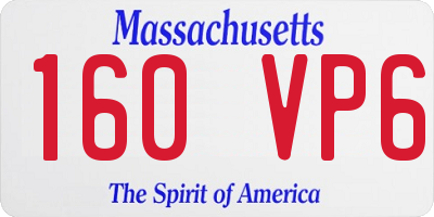 MA license plate 160VP6
