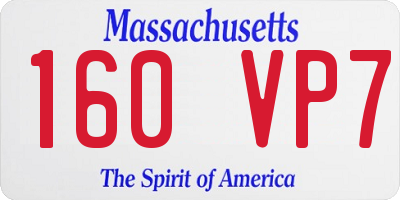 MA license plate 160VP7