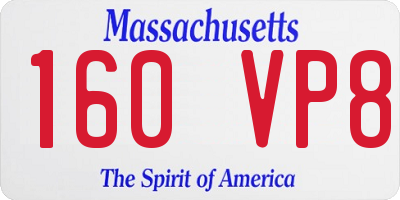 MA license plate 160VP8