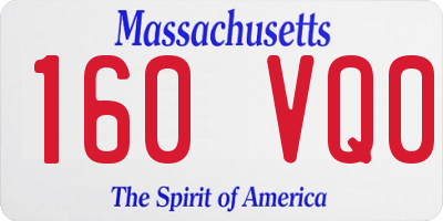 MA license plate 160VQ0