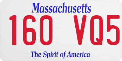 MA license plate 160VQ5