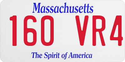 MA license plate 160VR4