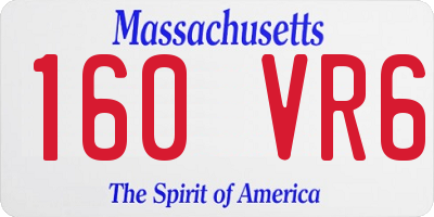 MA license plate 160VR6