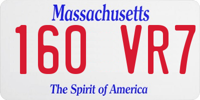 MA license plate 160VR7