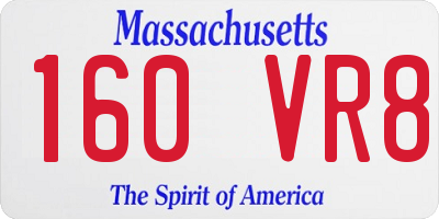 MA license plate 160VR8