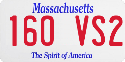 MA license plate 160VS2