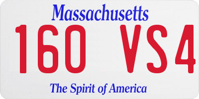 MA license plate 160VS4
