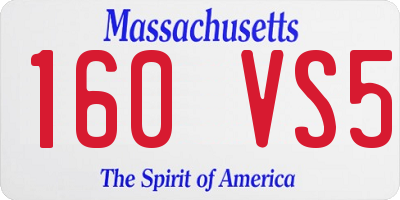 MA license plate 160VS5
