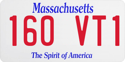 MA license plate 160VT1