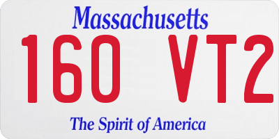 MA license plate 160VT2