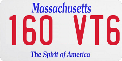 MA license plate 160VT6