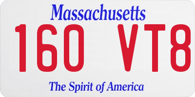 MA license plate 160VT8