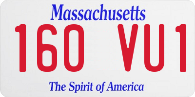 MA license plate 160VU1
