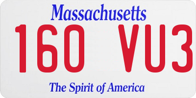 MA license plate 160VU3
