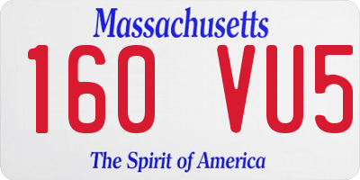MA license plate 160VU5