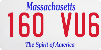 MA license plate 160VU6