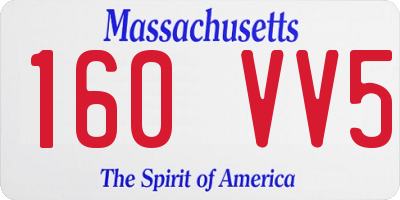 MA license plate 160VV5
