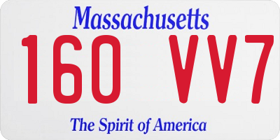 MA license plate 160VV7