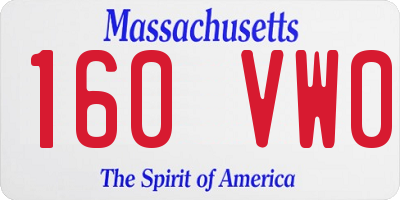 MA license plate 160VW0