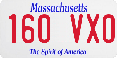 MA license plate 160VX0