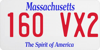 MA license plate 160VX2
