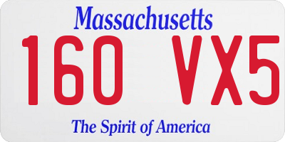 MA license plate 160VX5