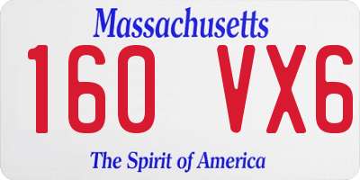 MA license plate 160VX6