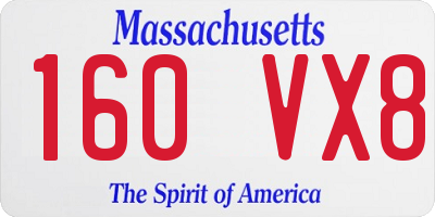 MA license plate 160VX8