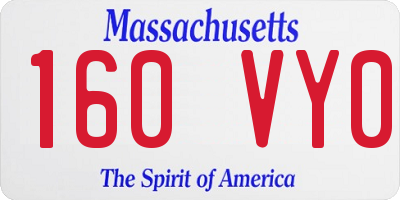 MA license plate 160VY0