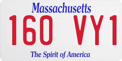 MA license plate 160VY1
