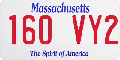 MA license plate 160VY2