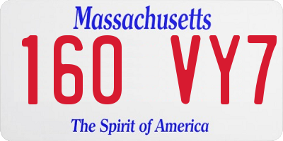 MA license plate 160VY7