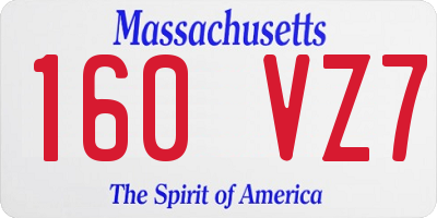 MA license plate 160VZ7