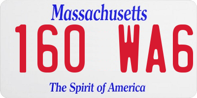 MA license plate 160WA6