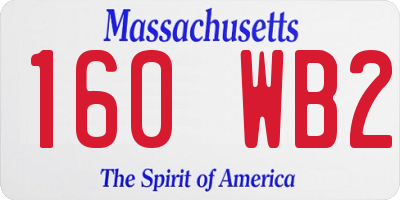 MA license plate 160WB2