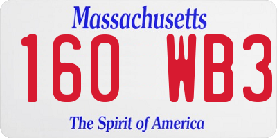 MA license plate 160WB3