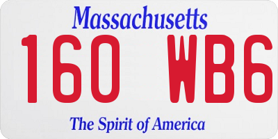 MA license plate 160WB6