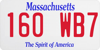 MA license plate 160WB7