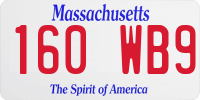 MA license plate 160WB9