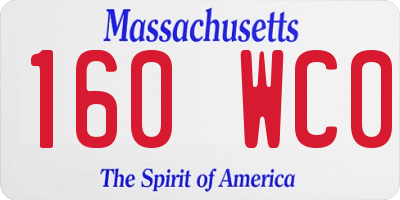 MA license plate 160WC0