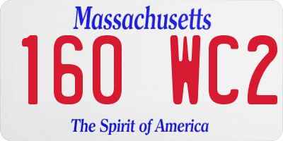 MA license plate 160WC2