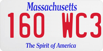 MA license plate 160WC3