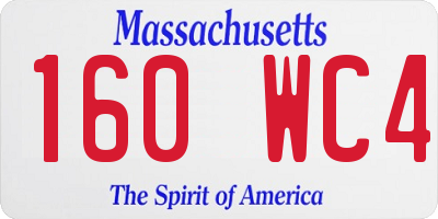MA license plate 160WC4