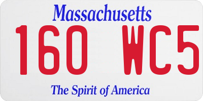 MA license plate 160WC5